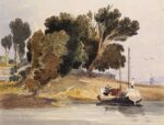 water colour with boat
