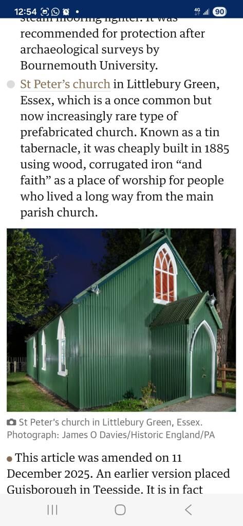 Image for the Tweet beginning: Littlebury Green's tin tabernacle, St